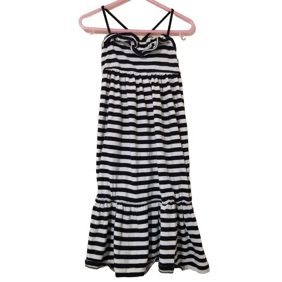Baby Gap Girls Dress 3T Black White Striped Sun Summer‎ Cotton - Picture 1 of 2